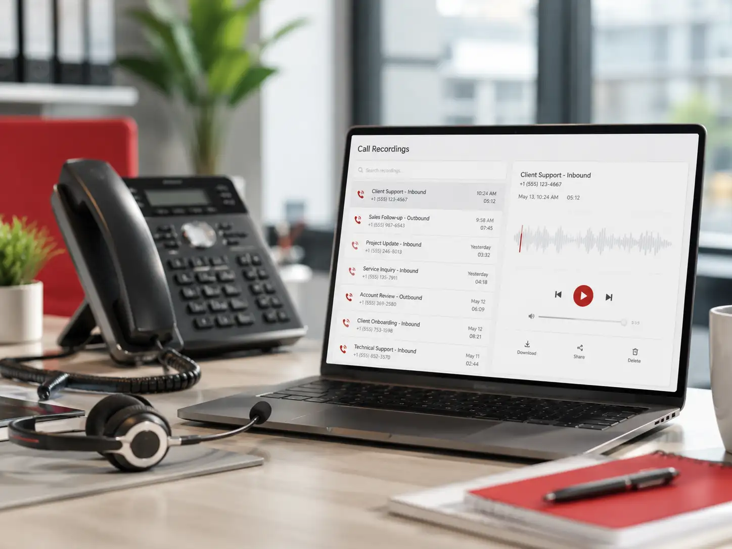 Business call recordings dashboard setup